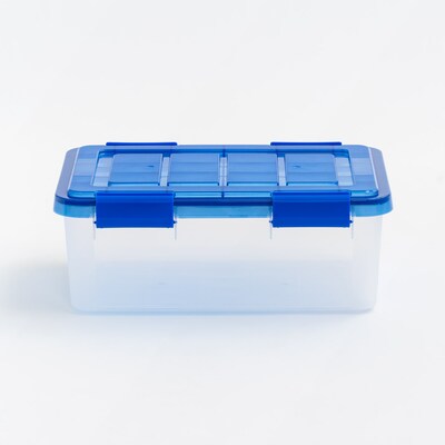 Iris 16 Quart Element Resistant Ultimate Clear Plastic Locking Storage Bin, Clear, 6/Pack (500134)
