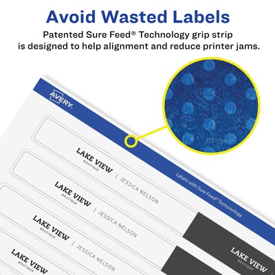 Avery Waterproof Laser/ Inkjet Wraparound Labels, 1.25" x 9.75", White, 40 Labels/Pack (22845)