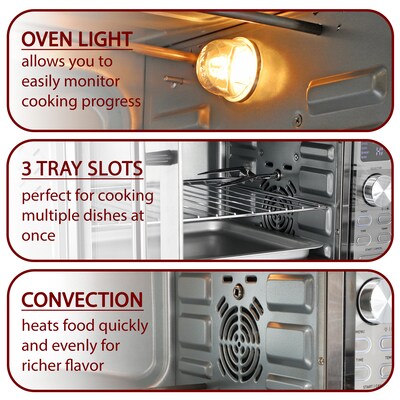 Megachef 6 Slices Toaster Oven, Silver (938122563M)