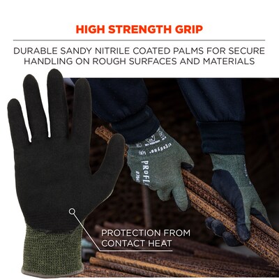 Ergodyne ProFlex 7042 Nitrile Coated Cut-Resistant Gloves, ANSI A4, Heat Resistant, Green, XXL, 1 Pair (10346)