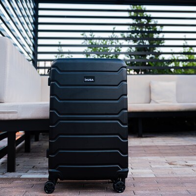 InUSA Trend 28" Hardside Suitcase, 4-Wheeled Spinner, Black (IUTRE00L-BLK)