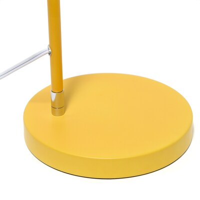 Simple Designs Farmhouse Fusion 55.91" Iron Floor Lamp with Round Shade, Yellow (LF2019-YLW)