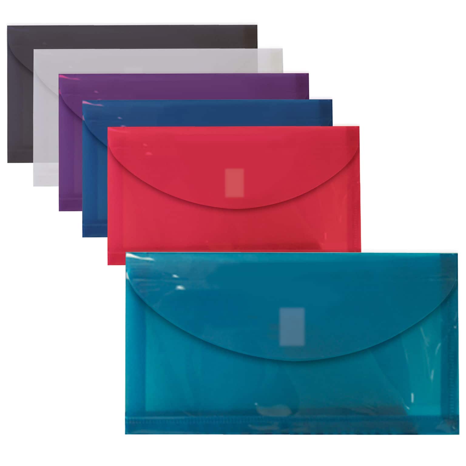 Better Office Products Reusable Poly Envelopes Side Loading Velcro Closure Check/Receipt Size (34636-36PK)
