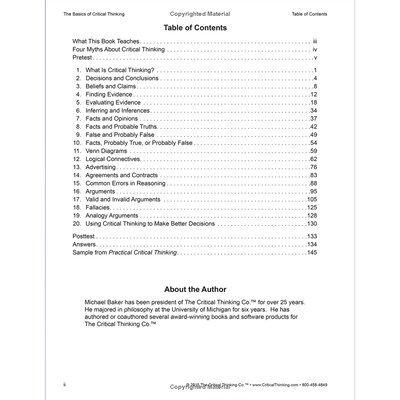 The Critical Thinking Co. The Basics of Critical Thinking (CTB08001BBP)