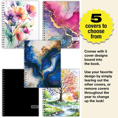 2027 Excello Brands Essential 8.5 x 11 Monthly Planner, Paperboard Cover, Multicolored (NRY27-ESN811-F5)