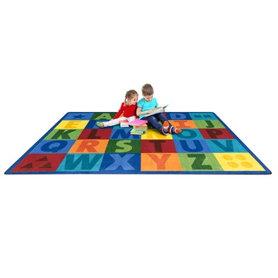 Joy Carpets Colorful Learning Nylon 5'4" x 7'8" Machine Tufted Rug, Multicolored (2066C)