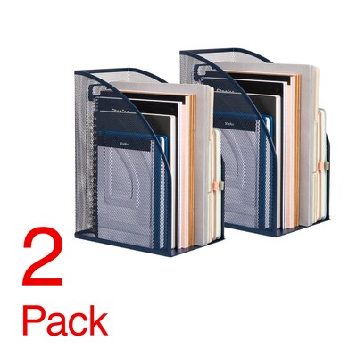 Staples Metal Mesh File Organizer, Navy Blue, 2/Pack (ST63837)