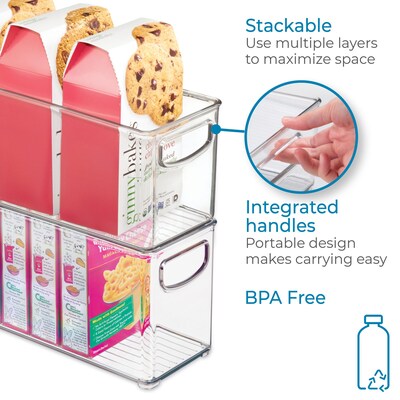 iDESIGN Small Stackable Plastic Storage Bin, Clear (63799)
