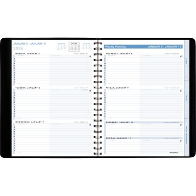 2026 AT-A-GLANCE The Action 8 x 11 Weekly Appointment Book, Faux Leather Cover, Black (70-EP01-05-26)