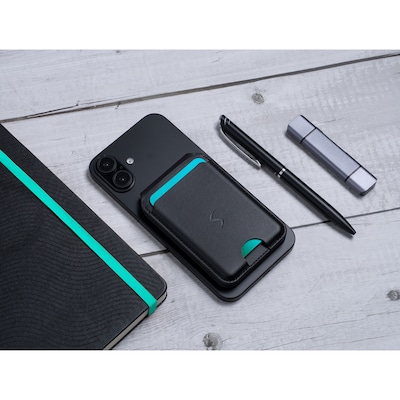 Scapade MagCard Pro MagSafe-Compatible Magnetic Card Holder Wallet with Kickstand and Apple Find My Tracker, Black (S-MGCH)