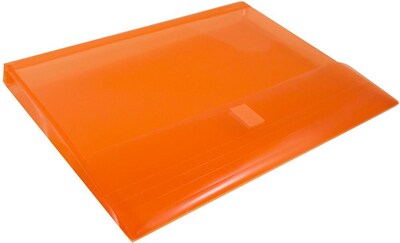 JAM Paper Premium Plastic Document File, Letter, Orange, 3/Pack (218V1ORX3)