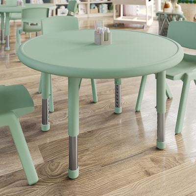 Flash Furniture Wren 33 Round Activity Table, Height Adjustable, Sage (YUYCX072RDTBSGE)