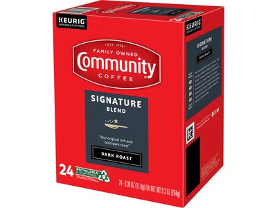 Community Coffee Signature Blend Coffee Keurig® K-Cup® Pods, Dark Roast, 24/Box (5000374328)