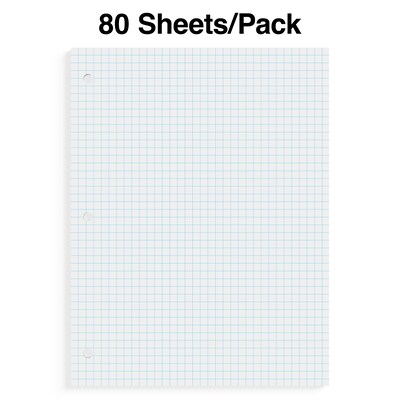 Staples® Graph Ruled Filler Paper, 5 Sq/In, 8 x 10.5, White, 80 Sheets/Pack (ST25634D)