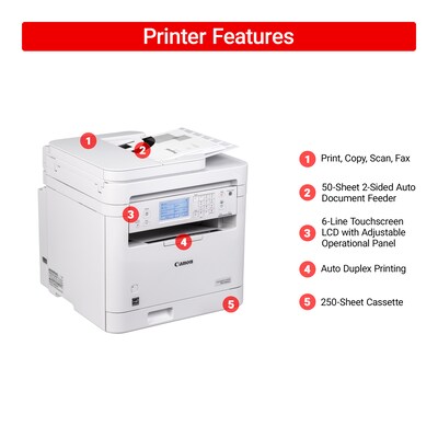 Canon MF289dw Wireless Monochrome Laser Printer, All-In-One, Print, Scan, Copy, Fax (6354C005)
