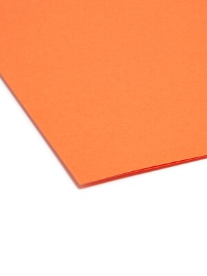 Smead File Folders, Reinforced Straight-Cut Tab, Letter Size, Orange, 100/Box (12510)