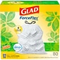 Glad ForceFlex Tall Kitchen Drawstring Trash Bags, 13 Gallon, White, Gain Original scent, 80/Box (78750)