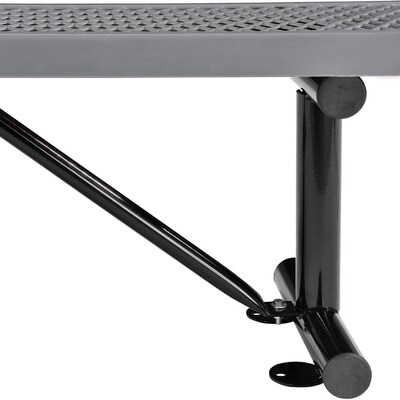 Global Industrial 6' Outdoor Steel Flat Bench, Expanded Metal, Gray (277156GY)