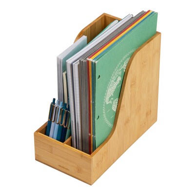 Mind Reader 3-Compartment Desk Organizer, Brown (BMAG-BRN)