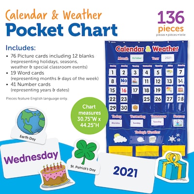 Learning Resources Calendar and Weather Pocket Chart (LER2418)
