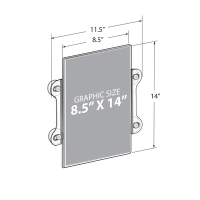 Azar Sign Holder, 8.5 x 14, Vertical, Wall Mounted, Clear Acrylic, 2/Pack (106606)