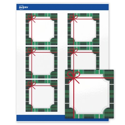 Avery Square Multipurpose Labels, 3 x 3, White, 60/Pack (19479370402)