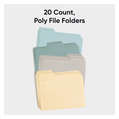 Smead SuperTab File Folder, 1/3-Cut Tab, Letter Size, Assorted Colors, 20/Pack (10521)