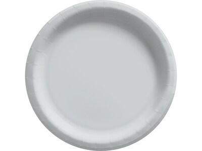 Amscan 6.75 Paper Plate, Silver, 50 Plates/Pack, 4 Packs/Set (640011.18)