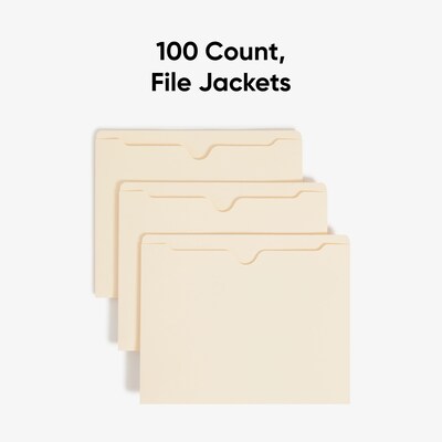 Smead Recycled Reinforced File Jacket, Letter Size, Manila, 100/Box (75500)
