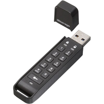 iStorage datAshur Personal2 64GB USB 3.2 Gen 1 Type-A Encrypted Flash Drive, Black (IS-FL-DAP3-B-64)