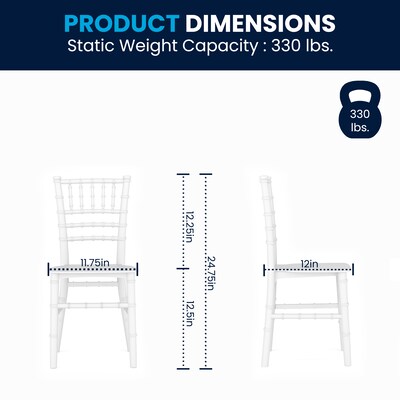 Flash Furniture Resin Kids Chiavari Chair, White (LEL7KWH)