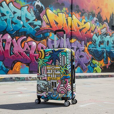 InUSA 24 Hardside Miami Suitcase, 4-Wheeled Spinner, TSA Checkpoint Friendly, Miami (IUAPC00M-MIA)