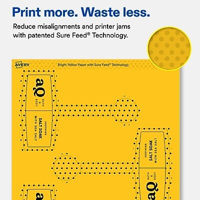 Avery Laser/Inkjet Sealing Labels, 5-7/8" x 4", Bright Yellow, 30 Labels/Pack (19479370788)