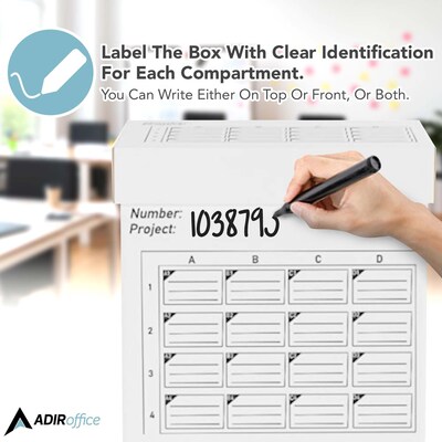 AdirOffice Paperboard File Cart, White (623-KIT1)