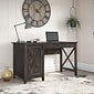 Bush Furniture Key West 54" Computer Desk with Keyboard Tray and Storage, Dark Gray Hickory (KWD154GH-03)