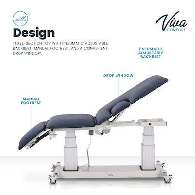 Viva Comfort Advanced Power Adjustable Exam Table, 550 lbs. Capacity, Blue (ADIME903-04-MK)
