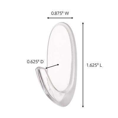 Command Small Hooks, 1 lb., Clear, 2/Pack (17092CLR-ES)