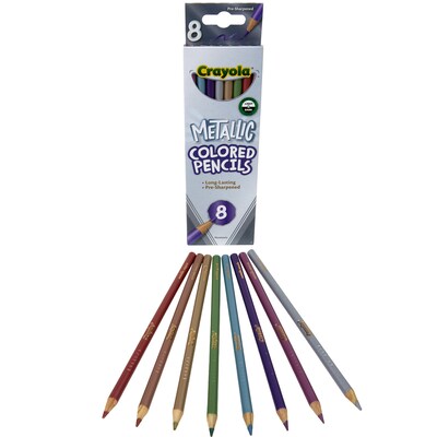 Crayola Metallic Colored Pencils, Assorted Colors, 8/Pack, 6 Packs/Bundle (BIN683708-6)