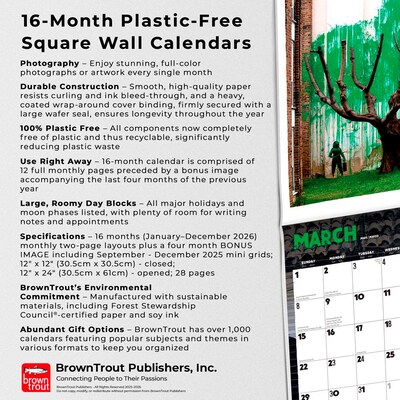 2026 BrownTrout Banksy's Graffiti 12" x 12" Monthly Wall Calendar (9798330701681)