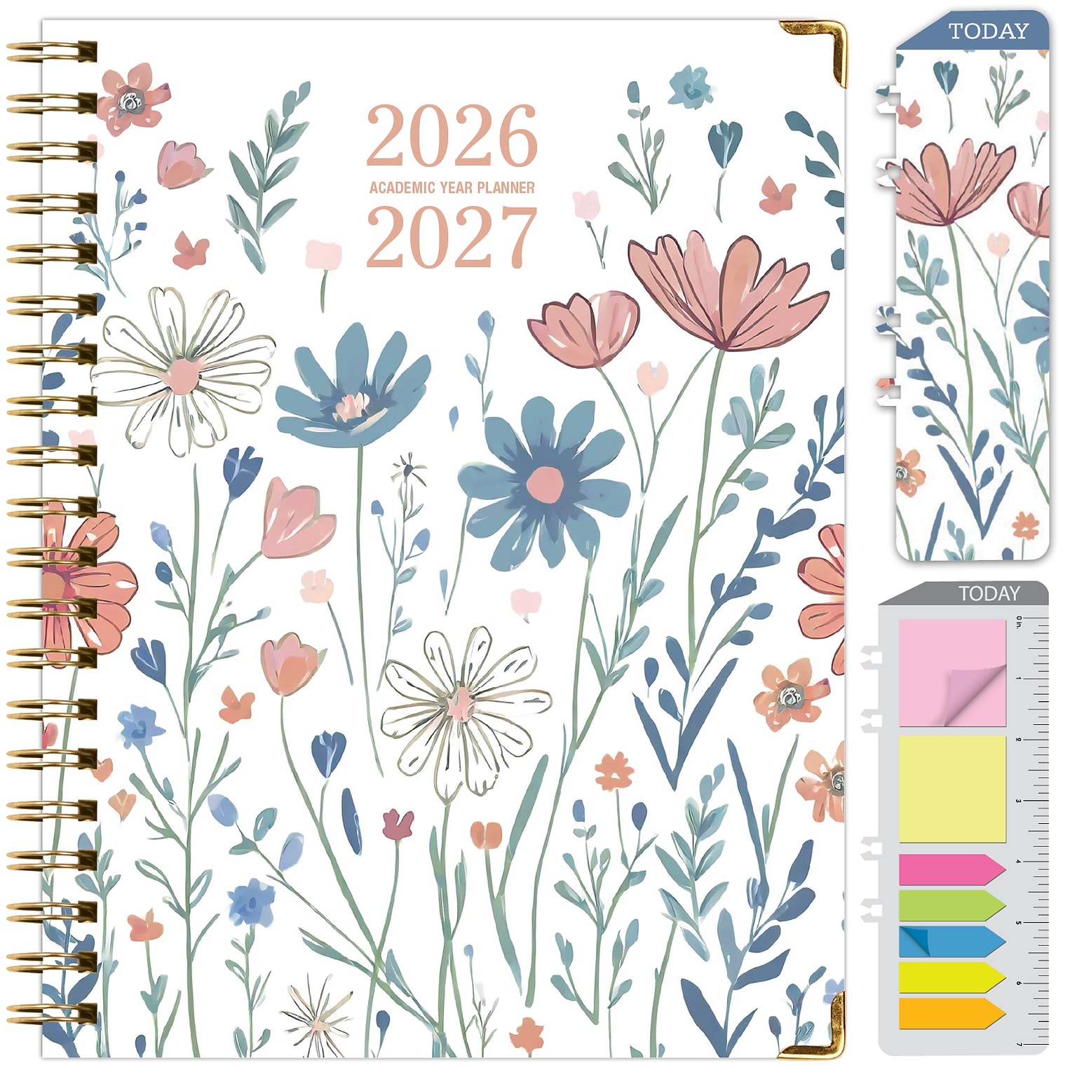 2026-2027 Excello Brands 8.5 x 11 Academic Weekly & Monthly Planner, Paperboard Cover, Colorful Botanicals (NAY27-8511FC-30)