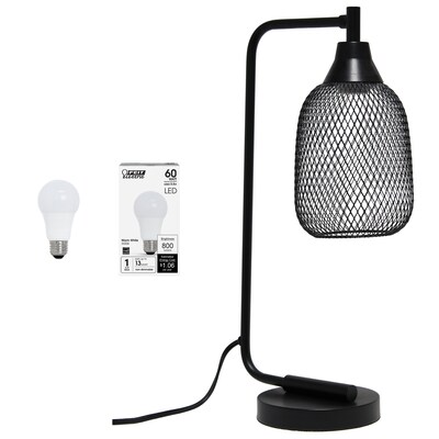 Elegant Designs LED Desk Lamp, 19", Matte Black Metal (LD1060-BLK-LB)