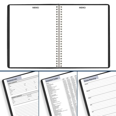 2026 AT-A-GLANCE DayMinder 7" x 8.75" Monthly Planner, Faux Leather Cover, Black (G400-00-26)