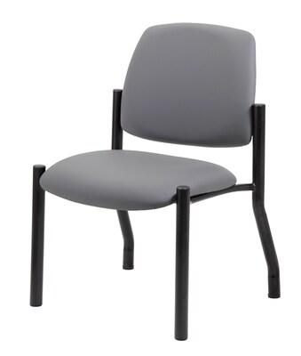 Boss Office Products Bariatric Armless Vinyl Guest Chair, 300 lb. Capacity, Grey (B9595AM-GY)