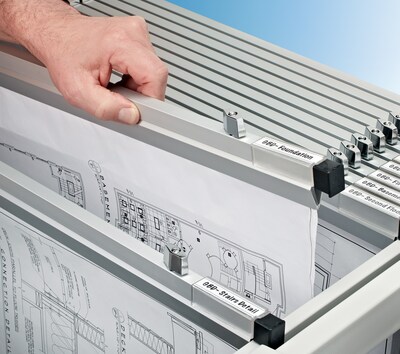 AdirOffice Hanging Clamp Document Holder, 42", Horizontal, Silver Aluminum, 12/Pack (ADI6056--2)