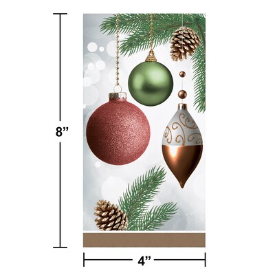Creative Converting Dazzling Ornaments Christmas Paper Oval Plates and Guest Towel Set, Serves 16 (DTC9034E2H)