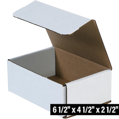 SI Products Corrugated Mailers, 6 1/2 x 4 1/2 x 2 1/2, White, 50/Bundle (MRx 5x )