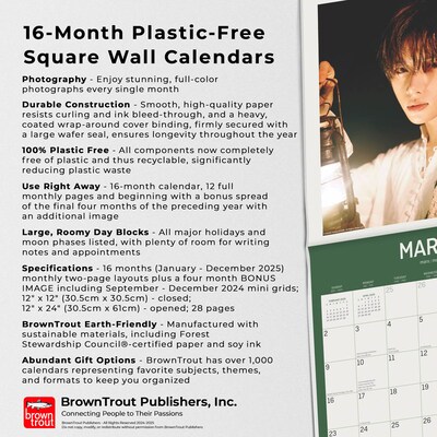 2025 BrownTrout TXT  12" x 12" Monthly Square Wall Calendar (9781975483173)
