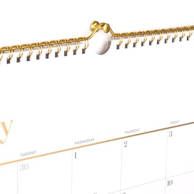 2026-2027 Cambridge Workstyle 15" x 12" Academic Monthly Wall Calendar, White/Gold (1606-707A-27)