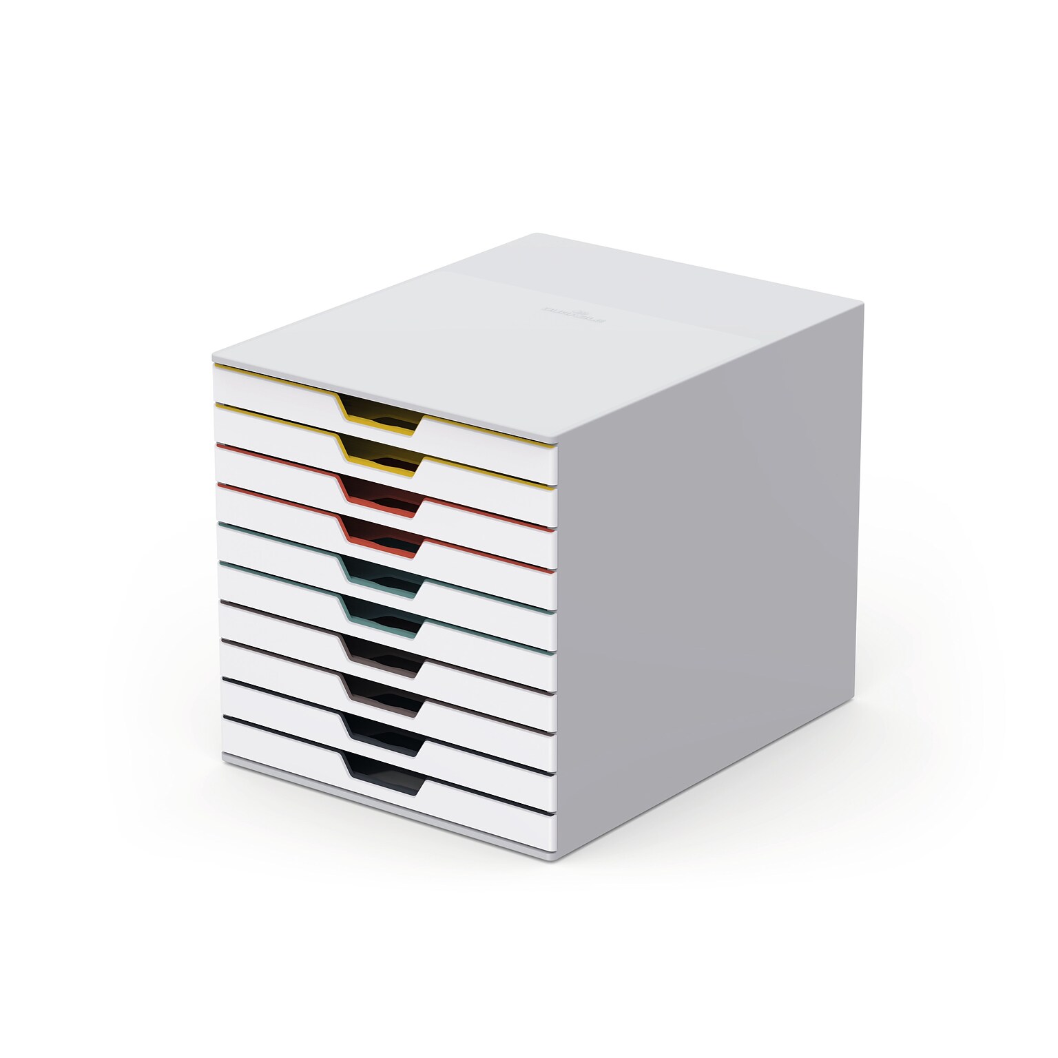 Durable Varicolor Stackable Storage Drawer, 10 Drawers, Plastic, Multicolor (763027)
