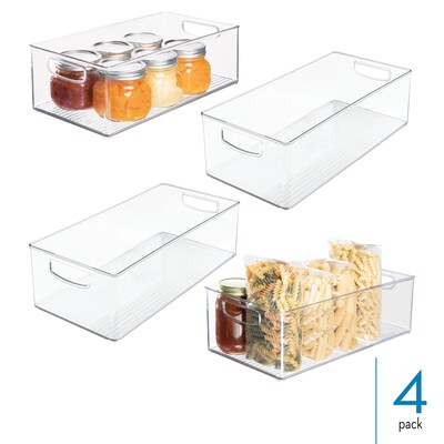 iDesign Plastic Stackable Pantry Bin - Organizer Bin with Handles for Organization- Ideal for Cabine